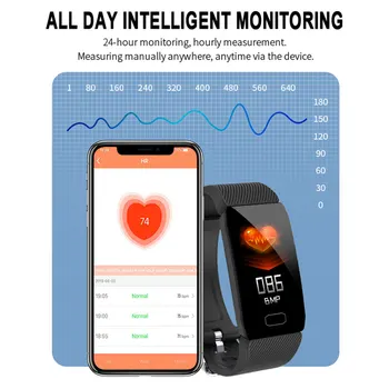 1.14 Smart Band Vrijeme Zaslon Uređaji Za Mjerenje Krvnog Tlaka Monitor Srčane Fitness Tracker Pametni Sat Narukvica Водонепроница