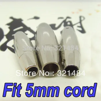 100 compl. Nehrđajući čelik Qaulity Fit 5 mm Kožni Kabel Magnetna Kopča Kopča Besplatna dostava