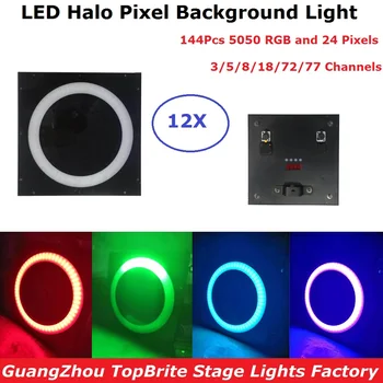 12Pcs DMX Kontroler Dj Stage Light 144Pcs 5050 SMD RGB LED Halo Pixel Background Light Holiday Wedding Stage Light Laser Disco