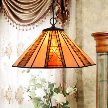 16-inčni Tiffany Baroka Vitraž Visi Lampa E27 110-240 U Krugu Viseće svjetiljke za Kućnu Salona Blagovaonica krevet Soba