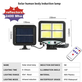 2 kom. seperable 120 LED suncu 3 Načina PIR detektor pokreta Zid suncu solarna Lampa Vanjski Vodootporan Vrt Dekor unutarnji 5 M