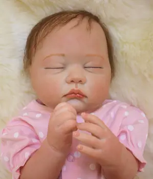 22 Inch55cm Reborn Baby Doll Lifelike newborn baby sleeping girl with pink clothes Fashion Gift For Girls Newborn Bebe Igračke