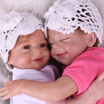 55 cm Live Bebe Reborn Baby Doll Igračkama za Djevojčice Posebne Darove Silikona Vinil rođenja Blizanaca Pink bijelu odjeću visoke kvalitete