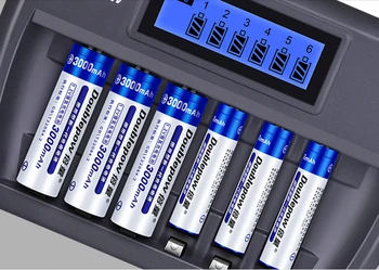 6PCS 1.2 U AA baterija baterija baterija baterija baterija velikog kapaciteta 3000 mah NiMH punjiva baterija + AA AAA univerzalni 6-utor za smart punjač