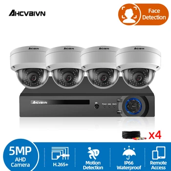 AHD 4CH CCTV Sustav 5mp Video Nadzor AHD DVR with 4PCS 3.6 MM 5MP HD Day Night Vision CCTV Home Security Camera System