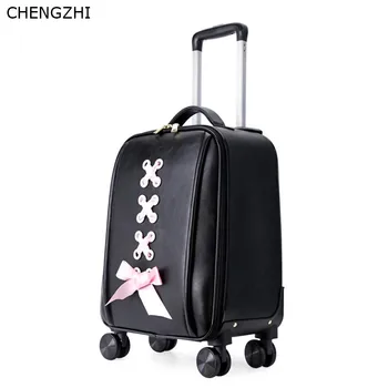 CHENGZHI 18 inča Prijenosni kolica kofer slatka valjanje lugggae spinner ženski kotača za žene putnu torbu ukrcaj kofer