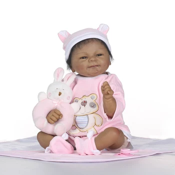 Crna lutka bebe reborn 18 inch reborn baby boneca pop baby dolls newborn silicone poupee baby girl toys