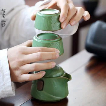 Klasicni Keramika Putovanja Čaj Kineski Trend Design Posuđe Laptop Torba Jedan Lonac Dvije Šalice Kung-Fu Čaj Poslovni Poklon Prijatelju