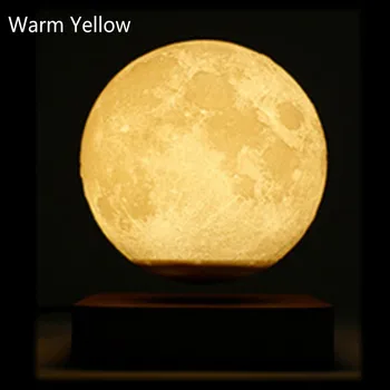 LED Creative 3D Print Magnetic Levitation Moon Lamp Indoor Led Night Light Rotating LED Floating Lamp Home Decoration Lamp Gifts