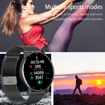 LIGE 2021 Pametni satovi Ženski Puni Zaslon osjetljiv na dodir Sportske Fitness-sat je vodootporan IP67 Bluetooth za Android i iOS Pametne Ženski sat
