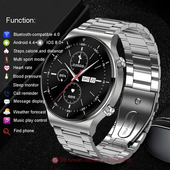 Luksuzni Pametni Sat Gospodo Full Touch Smartwatch Za Android i IOS Pametne-Sat je Vodootporan Fitness Tracker Od Nehrđajućeg Čelika Pametni Sat