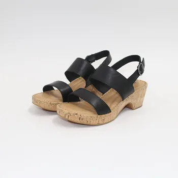 Nove kožne sandale za žene u ljeto 5 cm na visoku petu sandale femaleThick peta lebdjelice jednostavne i trendi sandale