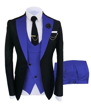 Novi Dizajn Odijelo Slim Fit Muška Odijela Slim Fit Poslovnih Odijela Tuxedos Mladoženja za Službene Svadbene Nošnje Jaknu, Hlače, Prsluk 3 Kom.