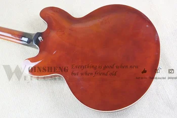Podatke o presell Ag Custom Electric Guitar 335 Brown Guitar,Semi-hollow Maple Body Chrome Bridge HH Pickups