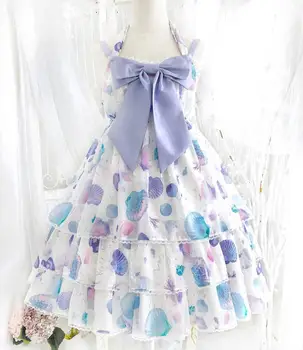 Princeza tea party slatki lolita vintage haljina čipka luk slatka ispis visokim strukom kawaii haljina gothic lolita JSK djevojka kawaii