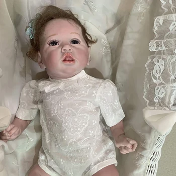 Realno Saskia Reborn Baby Lutke Sive Oči Djevojke Potpuna Silikonska Lutka