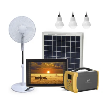 Solarna energija sustav s panel solarni paneli 100W i 6 brojeva LED Rasvjeta početnu sustav Bježe DC TV i ventilator