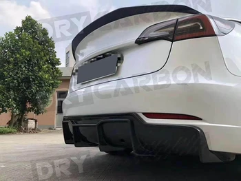 Suha Karbonskih Vlakana Prednji lip Stražnji Difuzor Preuzimanje Spojler pragovima Branik Pregače za Tesla Model 3 2017-2020 Body Kit Styling Automobila