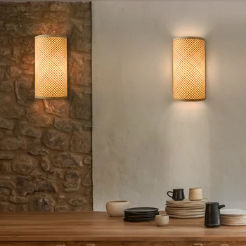 Tradicionalni Bambus Zidne Svjetiljke Klasicni Zidne Svjetiljke za Spavaće sobe Hodnik Hotel Restaurant Dekor Svjetiljke Ručne Svjetiljke