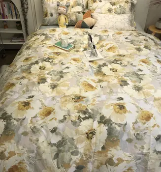 Vintage trend cvijet komplet posteljinu,američki country pamuk Twin cijeli kraljica kralj tekstila za domaćinstvo stana list jastučnicu deka