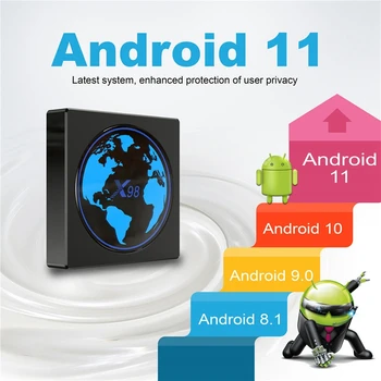 X98 Mini TV Box S905W2 Android 11 dual-band WiFi, Bluetooth 4GB+64GB RAM 4K HD TV Box Set-Top Box