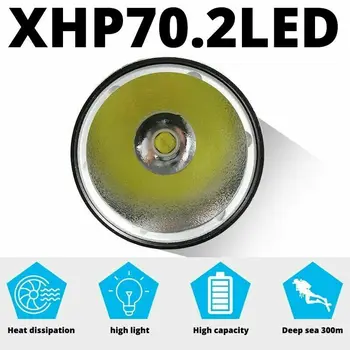 XHP70 IPX8 Vodootporan Profesionalni Moćan Super svijetle Led Svjetiljka Za Ronjenje Diver Light LED Podvodni Lanterna Lanterna