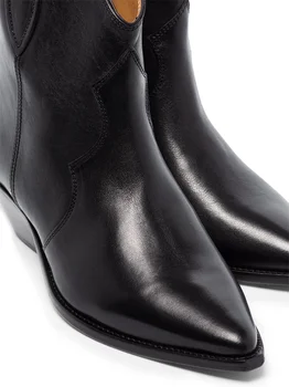 Ženske Cipele Paris Dewina Western Čizme Black Leather Runway Čizme